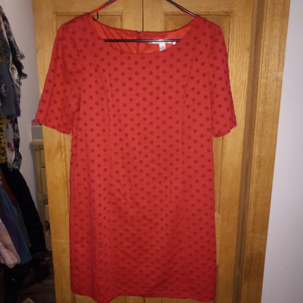 Red secretary style cocktail dress